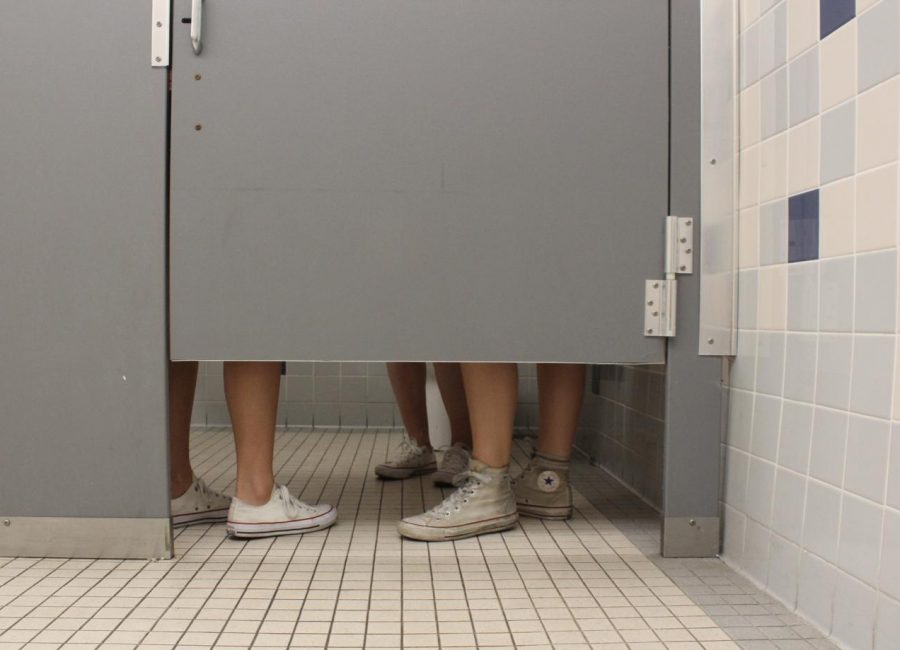Students tend to crowd in bathroom stalls to vape with one another, although they are often caught by security.