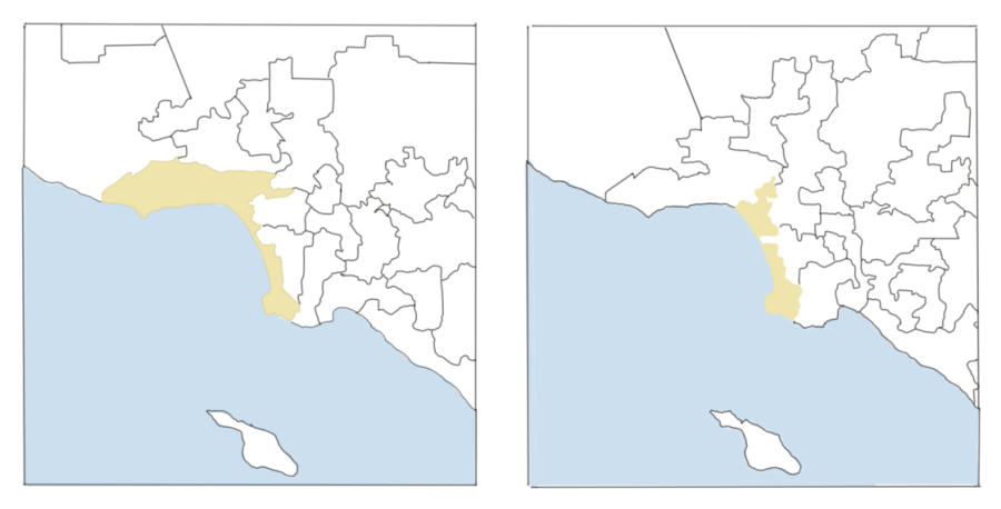 Left%3A+The+previous+congressional+map+and+CA-33%0A%0ARight%3A+The+new+congressional+map+and+CA-36%0A%28Graphics+by+Alycen+Kim%29